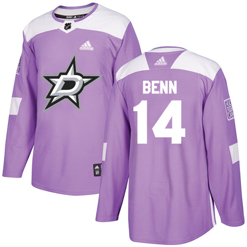 Adidas Stars #14 Jamie Benn Purple Authentic Fights Cancer Youth Stitched NHL Jersey